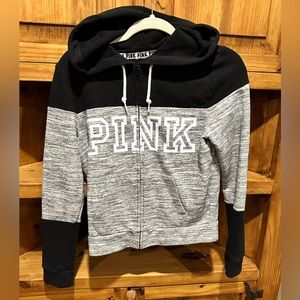 VS Pink Zip up Hooded Sweatshirt Size Small